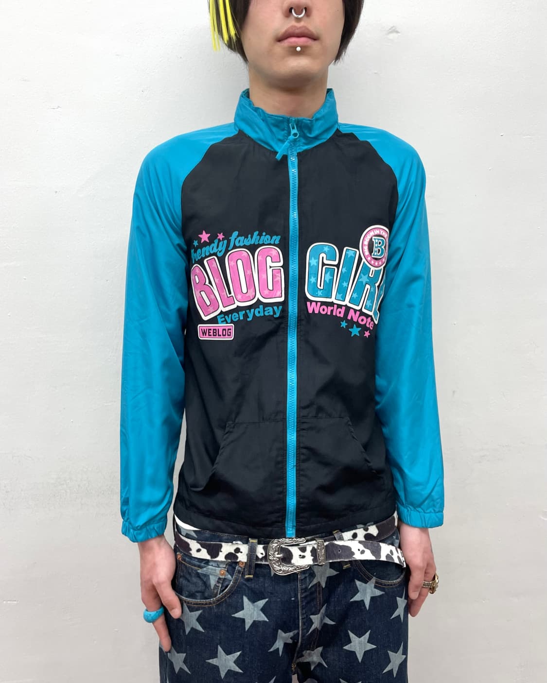 blog girl retro blue zip-up 상품이미지3