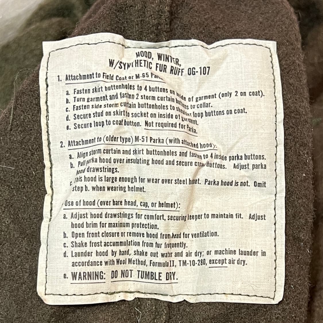 미군 오리지날 m65 개파카 후드 상품이미지5