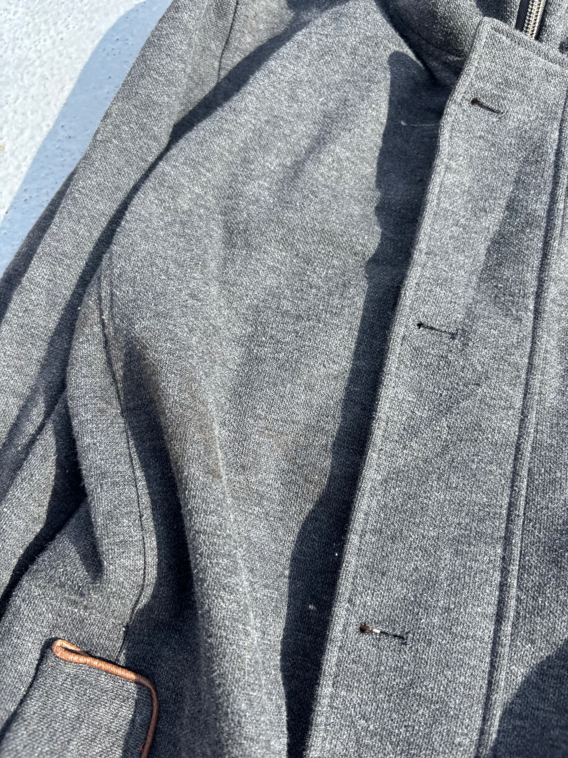 Y2K Bono-Hoodie Minimal Design Grey Zip  상품이미지3