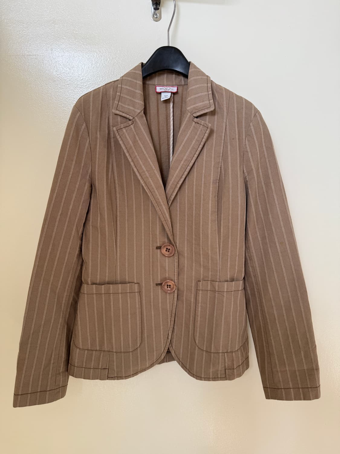 막스앤코 브라운 스트라이프 자켓(정품) 상품이미지1