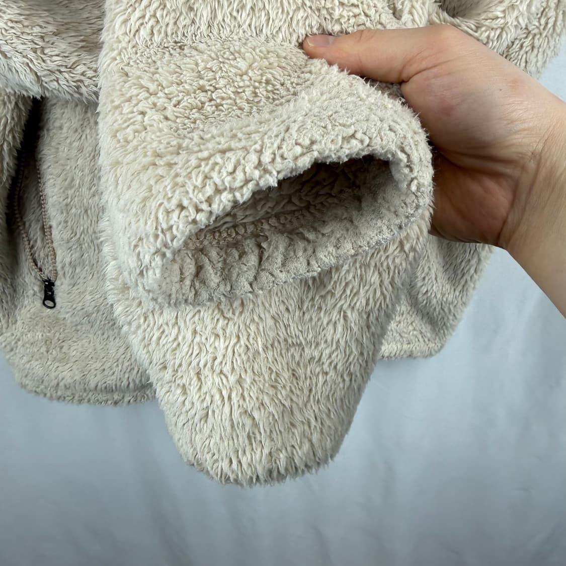 (M) 휠라 양털 플리스 자켓 베이지 상품이미지4