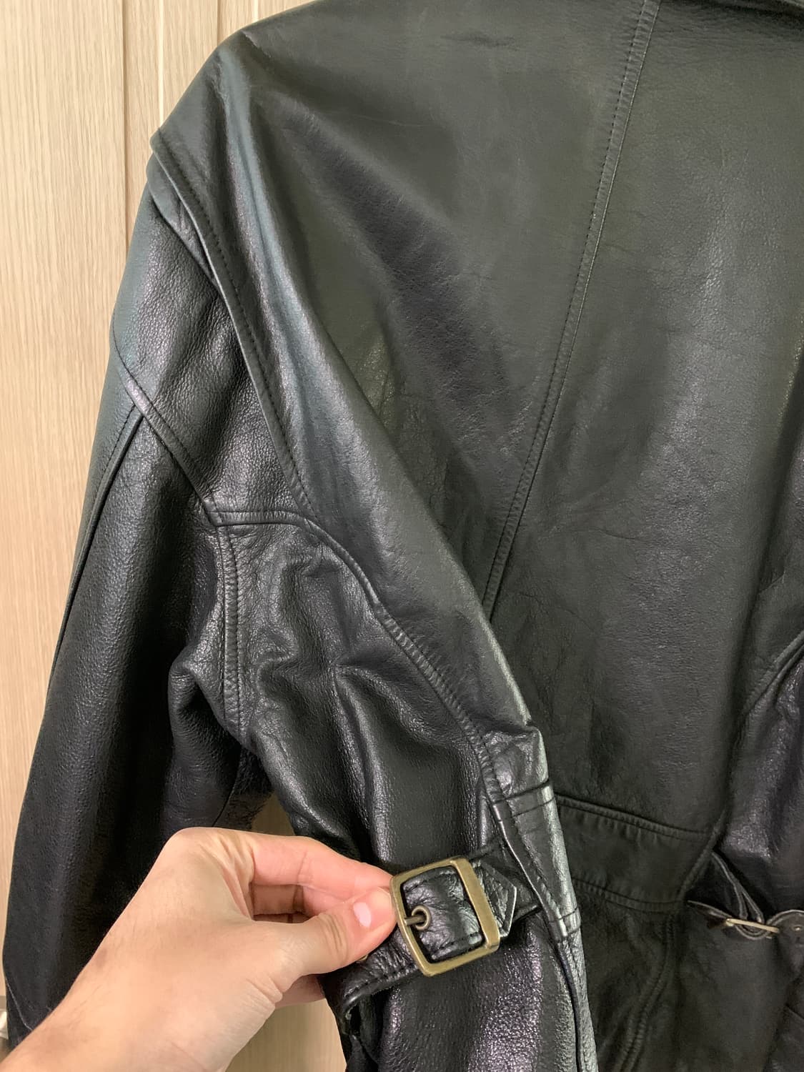 90s 올드 갭 레더 가죽 자켓 디트로이트 라이더 스타일 L 상품이미지8