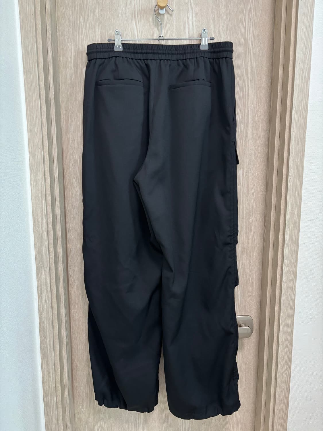 25SS새상품급)준지 와이드 울 퍼커링 밴딩팬츠48/블랙 상품이미지3