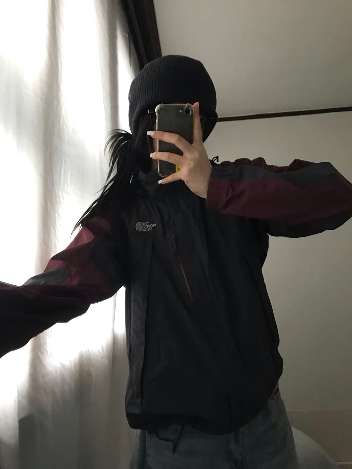 노페 버건디 그레이 바람막이 상품이미지2