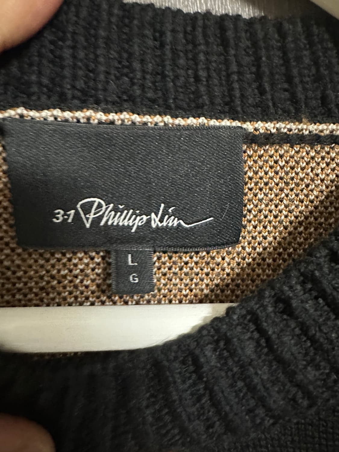 3.1 필립림 아가일 패턴 니트 L 상품이미지3