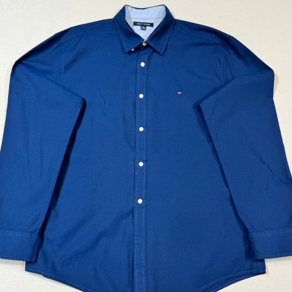 XL) 타미힐피거 네이비 솔리드 옥스포드 셔츠 상품이미지2
