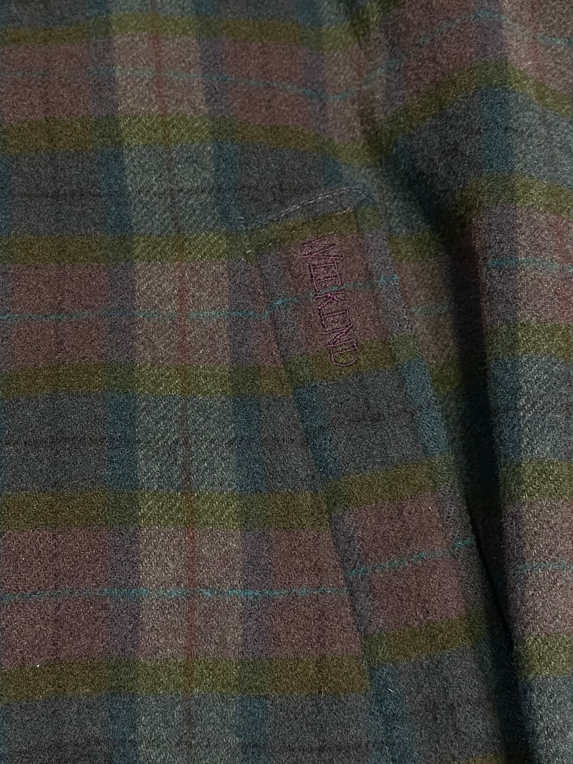 XL 위캔드 오로라 체크패턴 울 블루종 상품이미지6