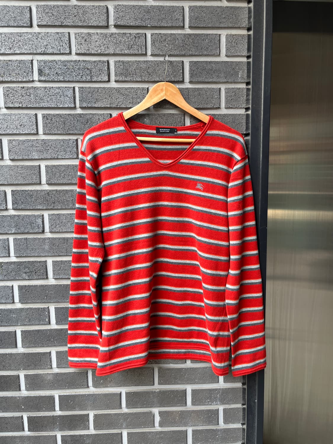 Burberry 버버리 로고 스트라이프 스웨터 레드 3 상품이미지2