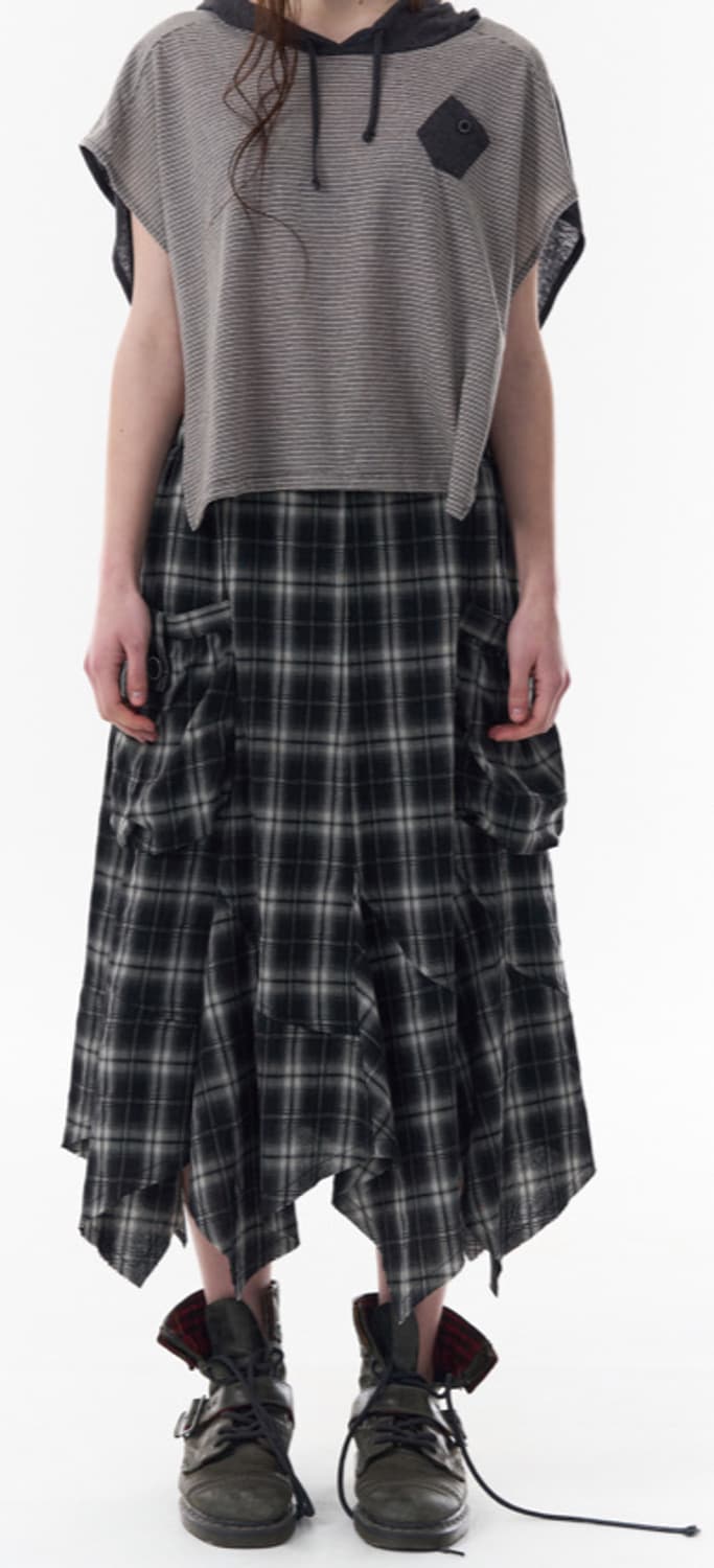 CHECK POCKET SKIRT_BLACK 상품이미지1