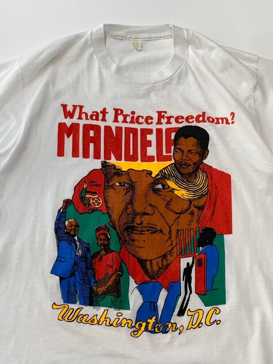 80-90s What Price Freedom? 넬슨 만델라 티셔츠 상품이미지2