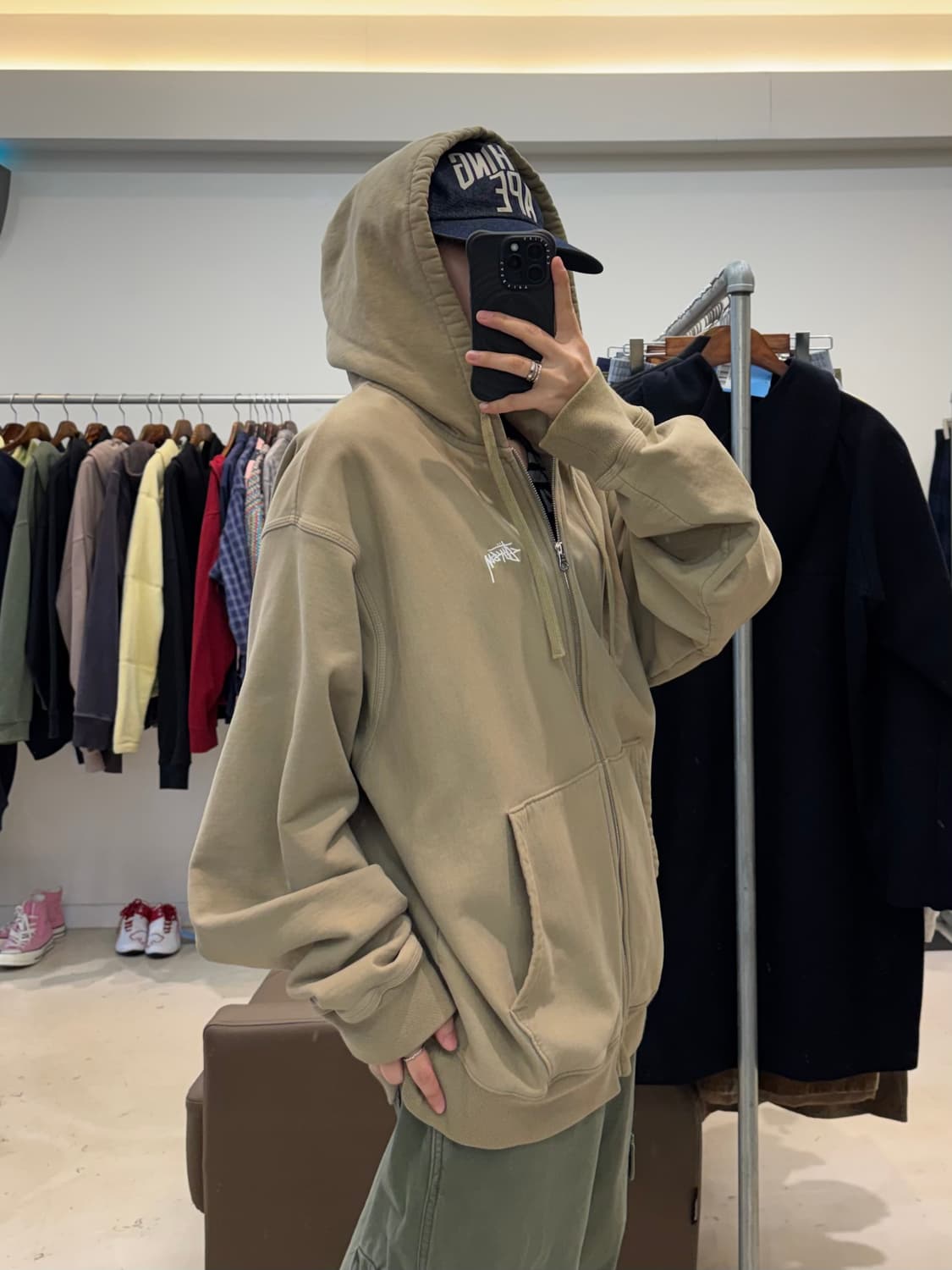 스투시 스탁 로고 후드집업 상품이미지5