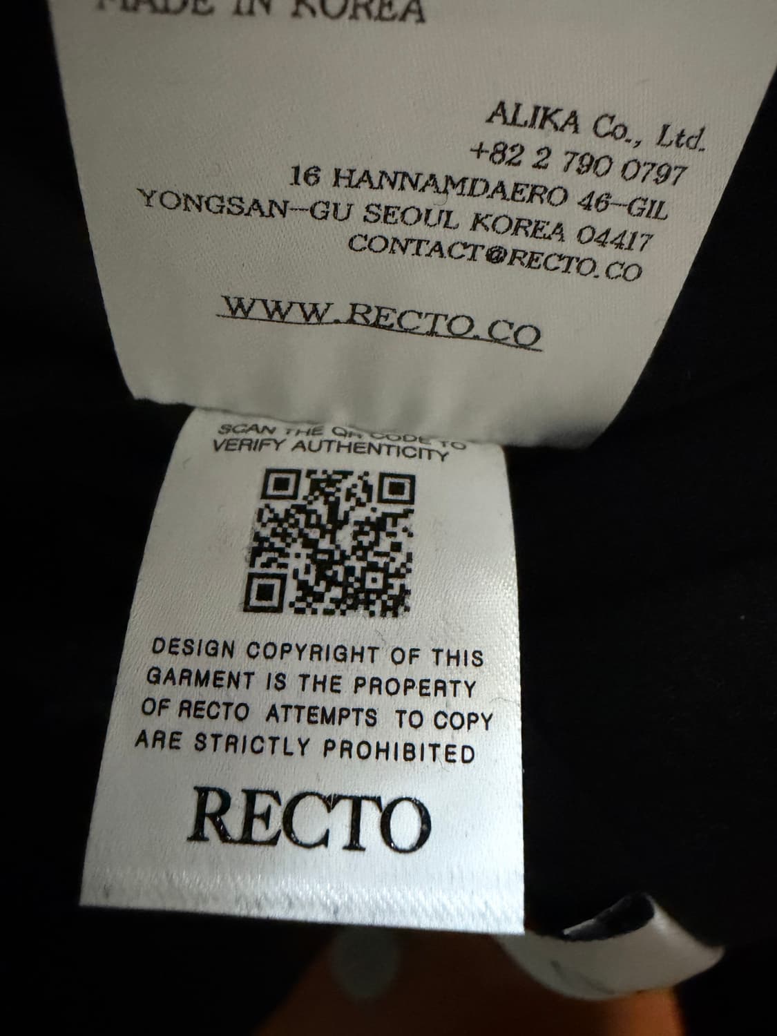 렉토 싱글 코트 블랙 L 상품이미지3