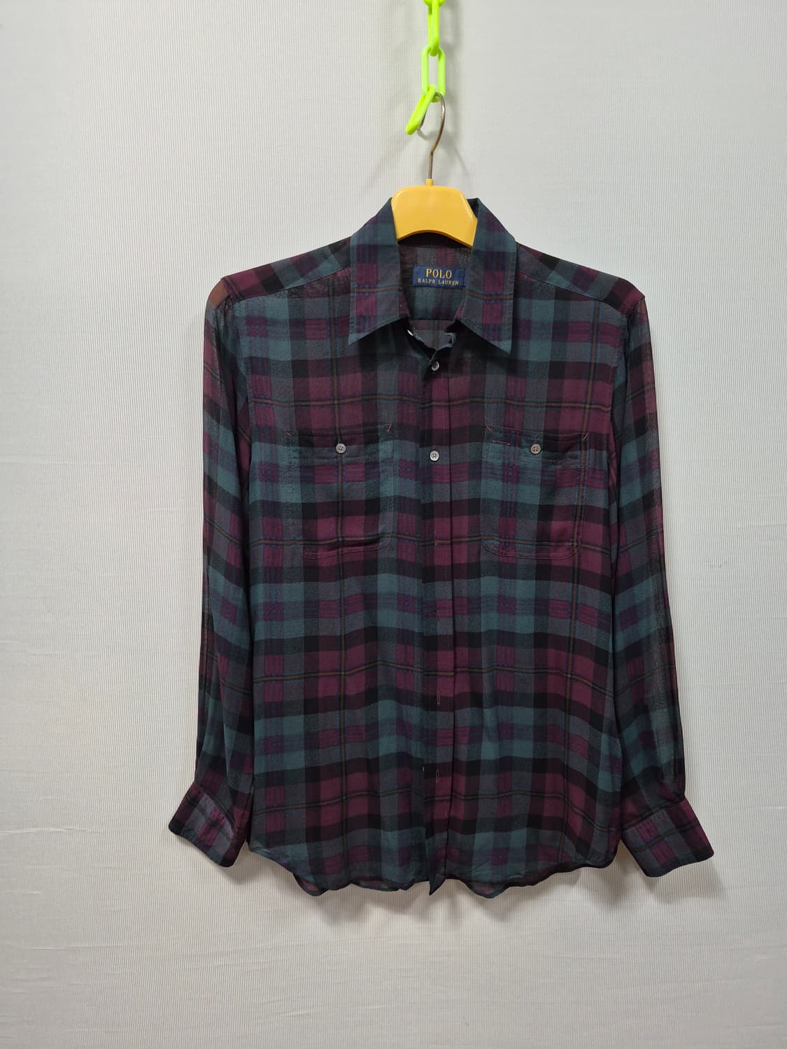 폴로 랄프로렌 체크 실크 셔츠 S 상품이미지1