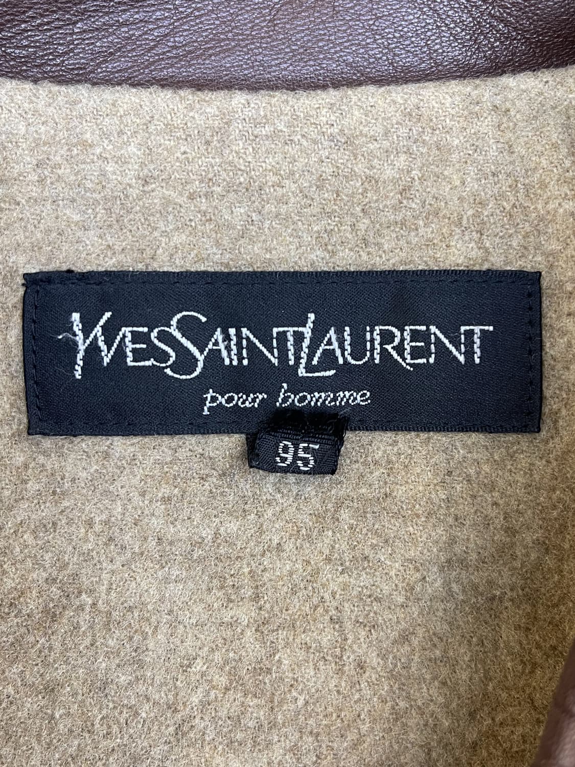입생로랑 90s YSL 레더 카라 코트 상품이미지7