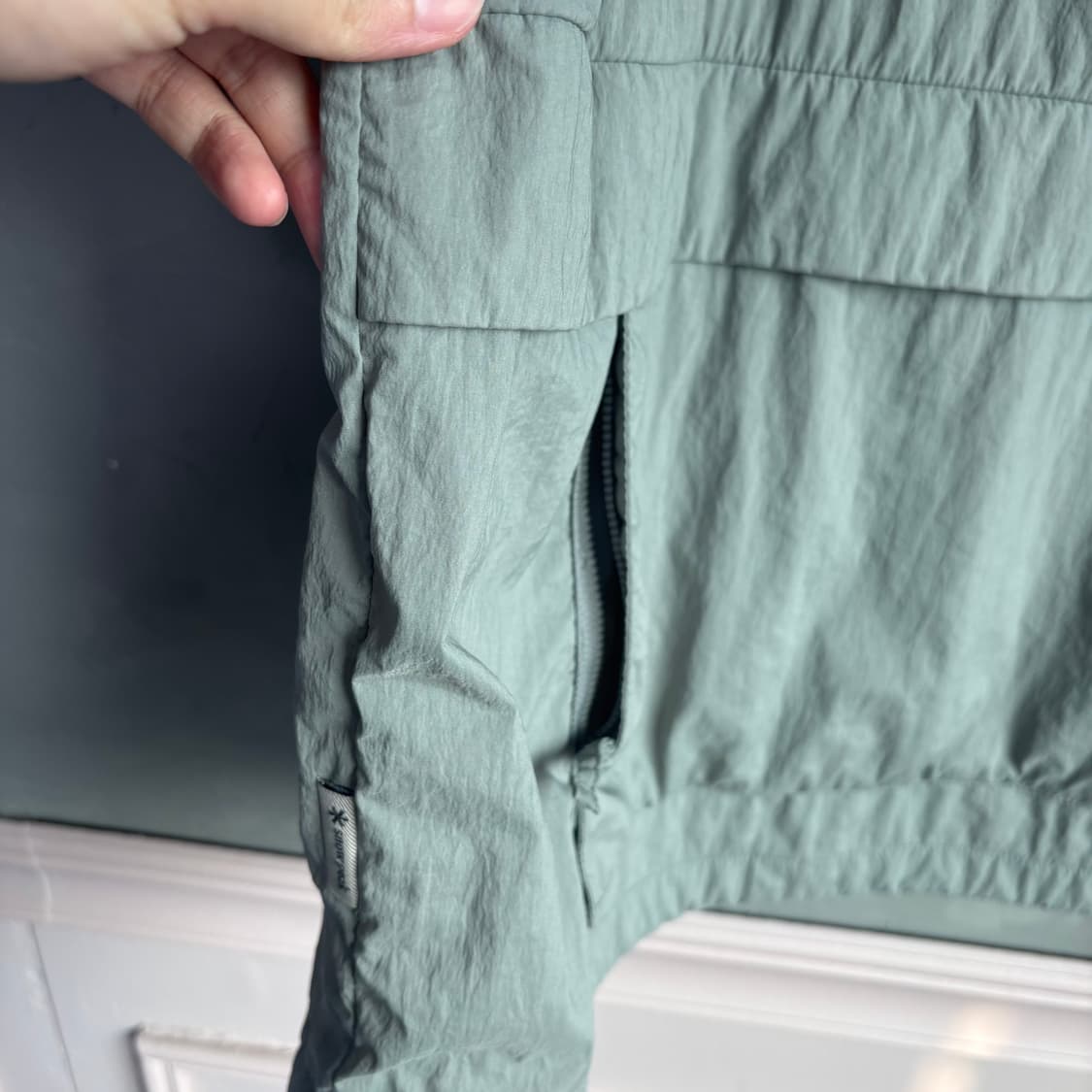 스노우피크 어페럴 나일론 아노락 바람막이 반팔 카키 상품이미지4