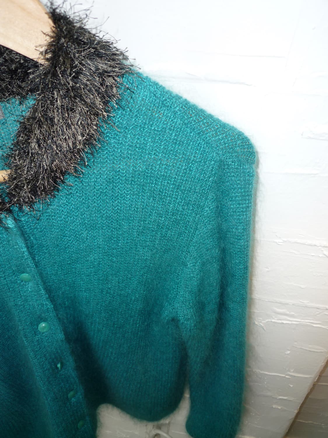 Teal whisper fur cardigan 상품이미지7