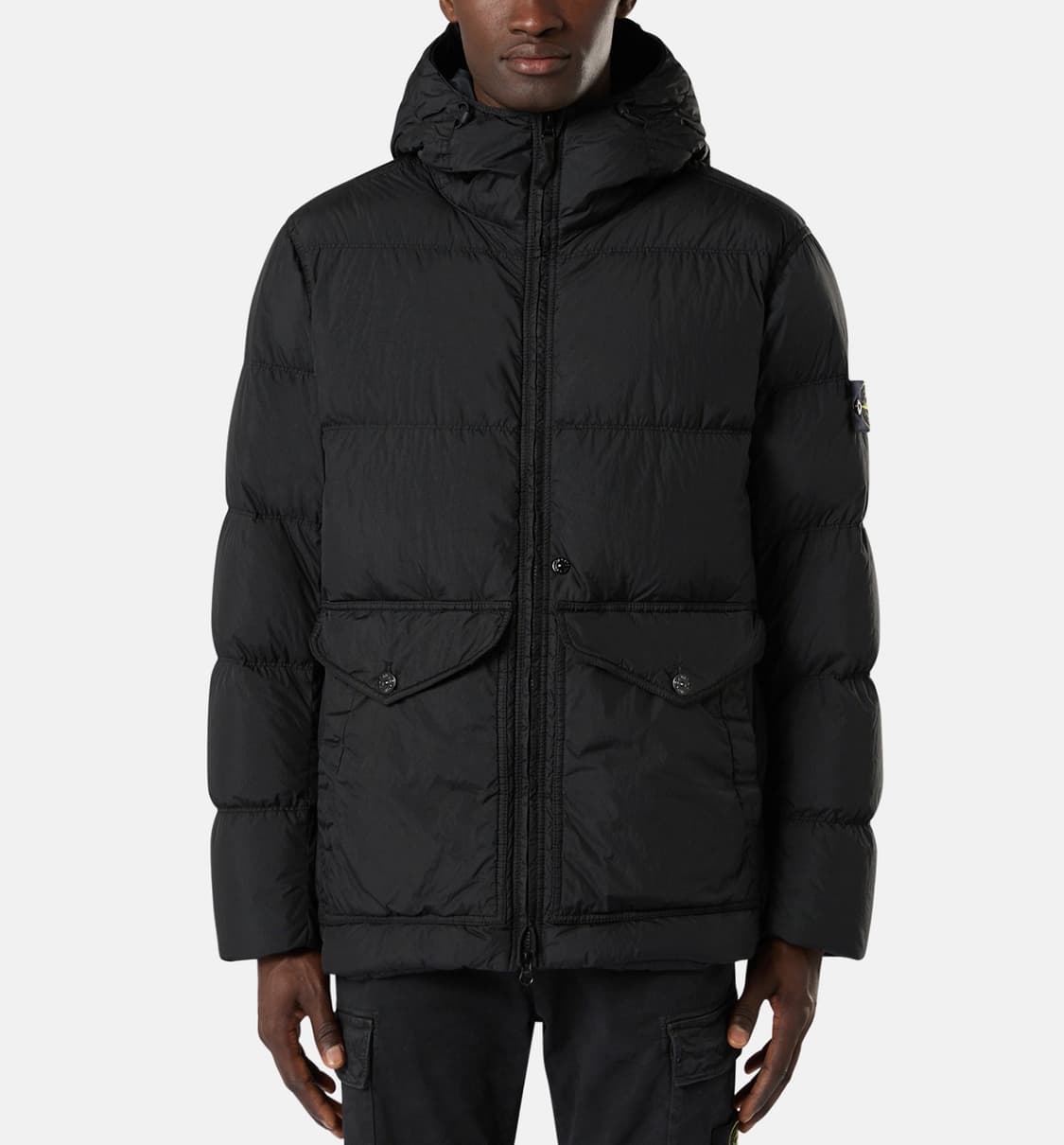 [블랙 2XL/새상품급] 24FW 스톤아일랜드 크링클랩스 후드 패딩 블랙 상품이미지8