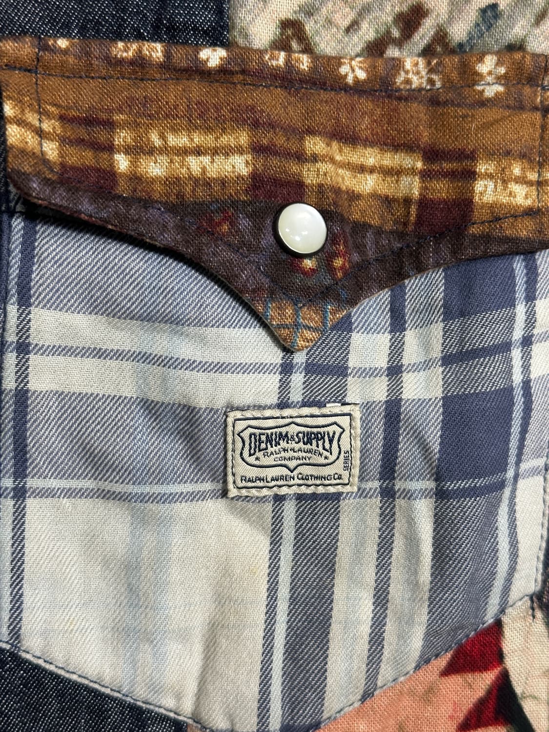 랄프로렌 데님앤서플라이 패치워크 셔츠 L 상품이미지7