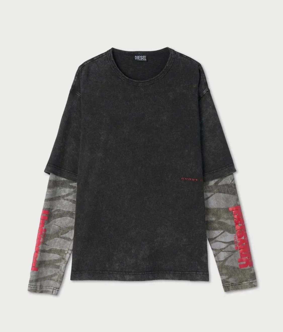 디젤 t-schul 레이어드 티셔츠 상품이미지1