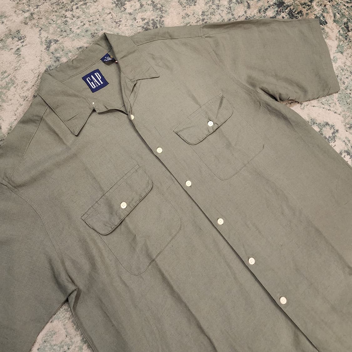 90s 제작 OLD GAP 오픈카라 린넨셔츠 상품이미지3