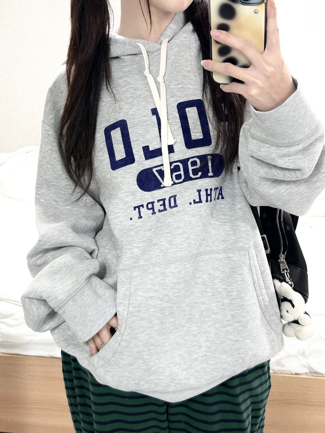 폴로 신형 빅로고 그레이 후드 상품이미지3