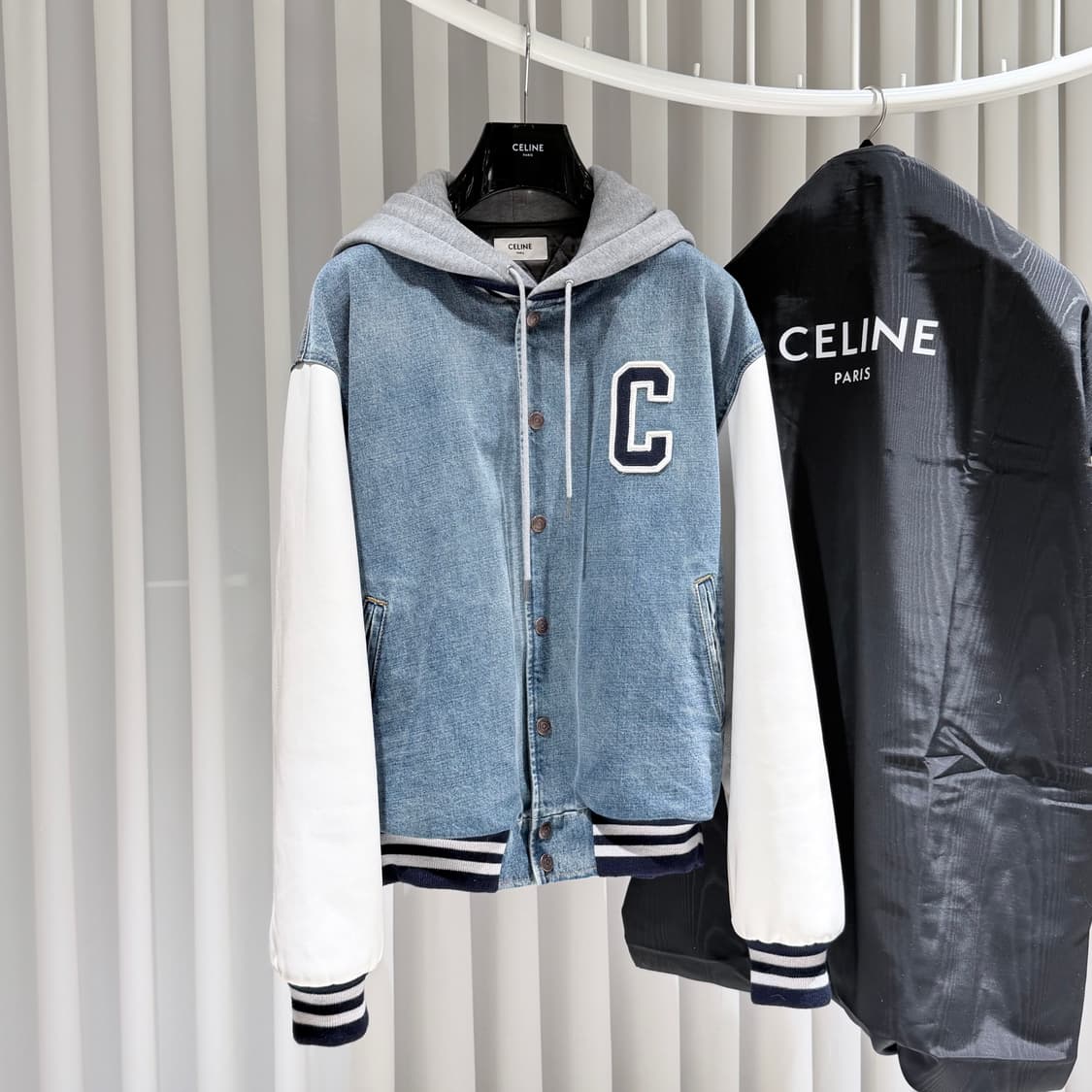 (S+/L) / 셀린느 피스모 워시 데님 루즈 테디 자켓 상품이미지3