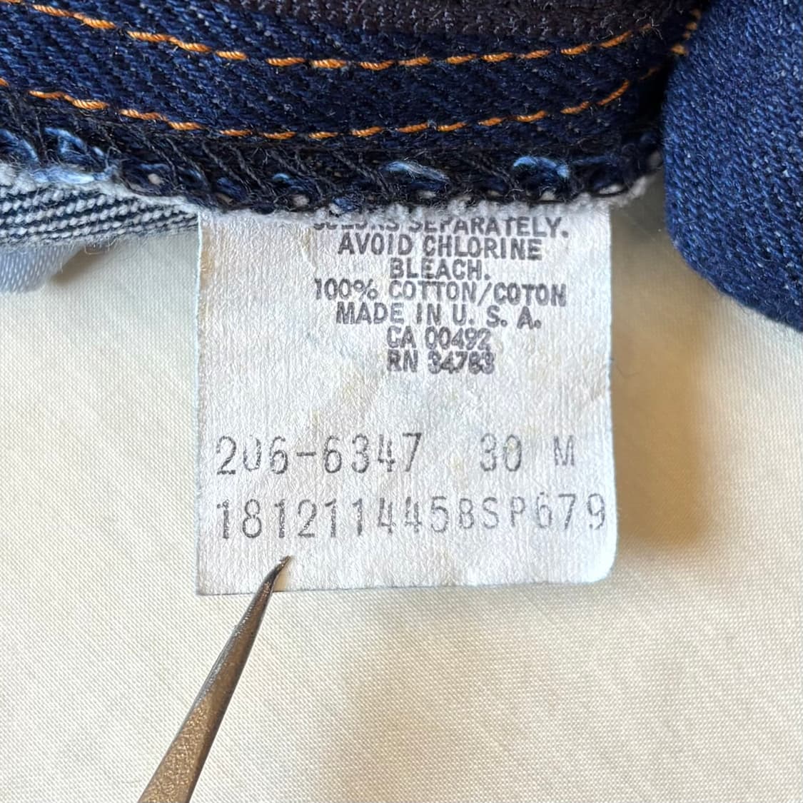 [28] 70s USA Lee 206-6347 세미 부츠컷 데님 상품이미지6