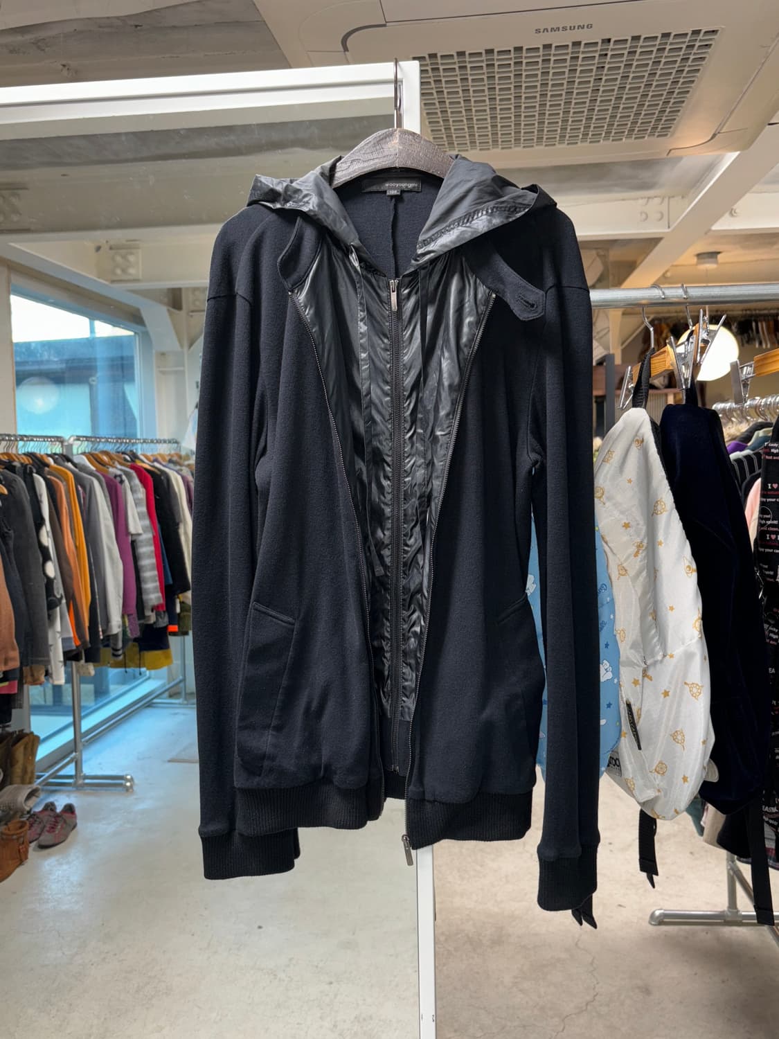 우영미 레이어드 니트 후드집업 상품이미지5