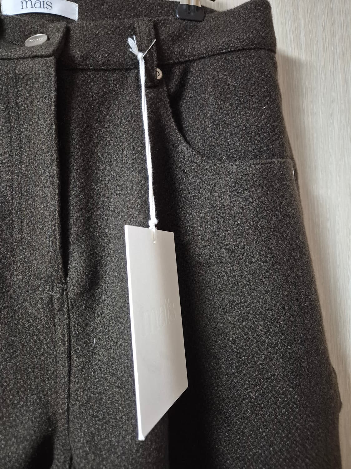 (새제품) 마이스 mais 와이드 울 팬츠 브라운 1 상품이미지5