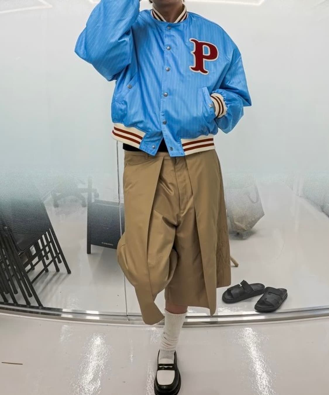 피엔지저널 png  journal 바시티 자켓 스카이 블루 / os 상품이미지6