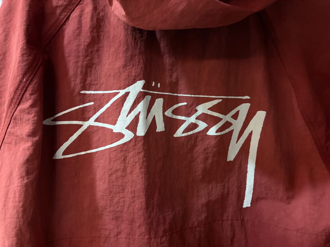 스투시 웨이브 다이 비치 쉘 자켓 마룬 상품이미지3