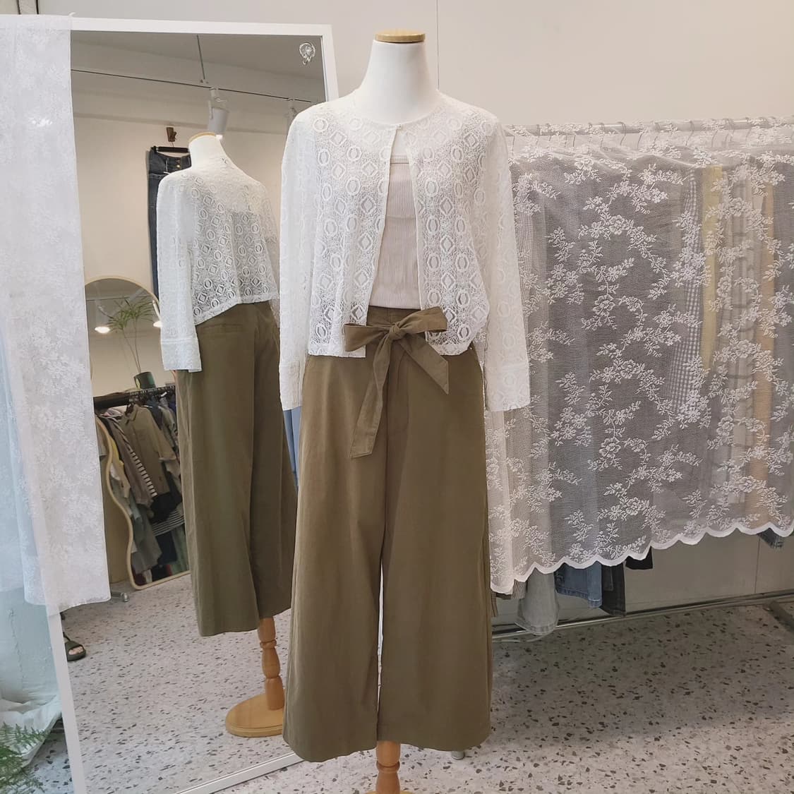 Denifits 카키브라운 벨티드 치노 팬츠 상품이미지2