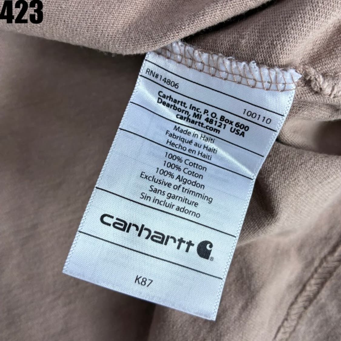 칼하트 포켓 반팔티 브라운 L 상품이미지3