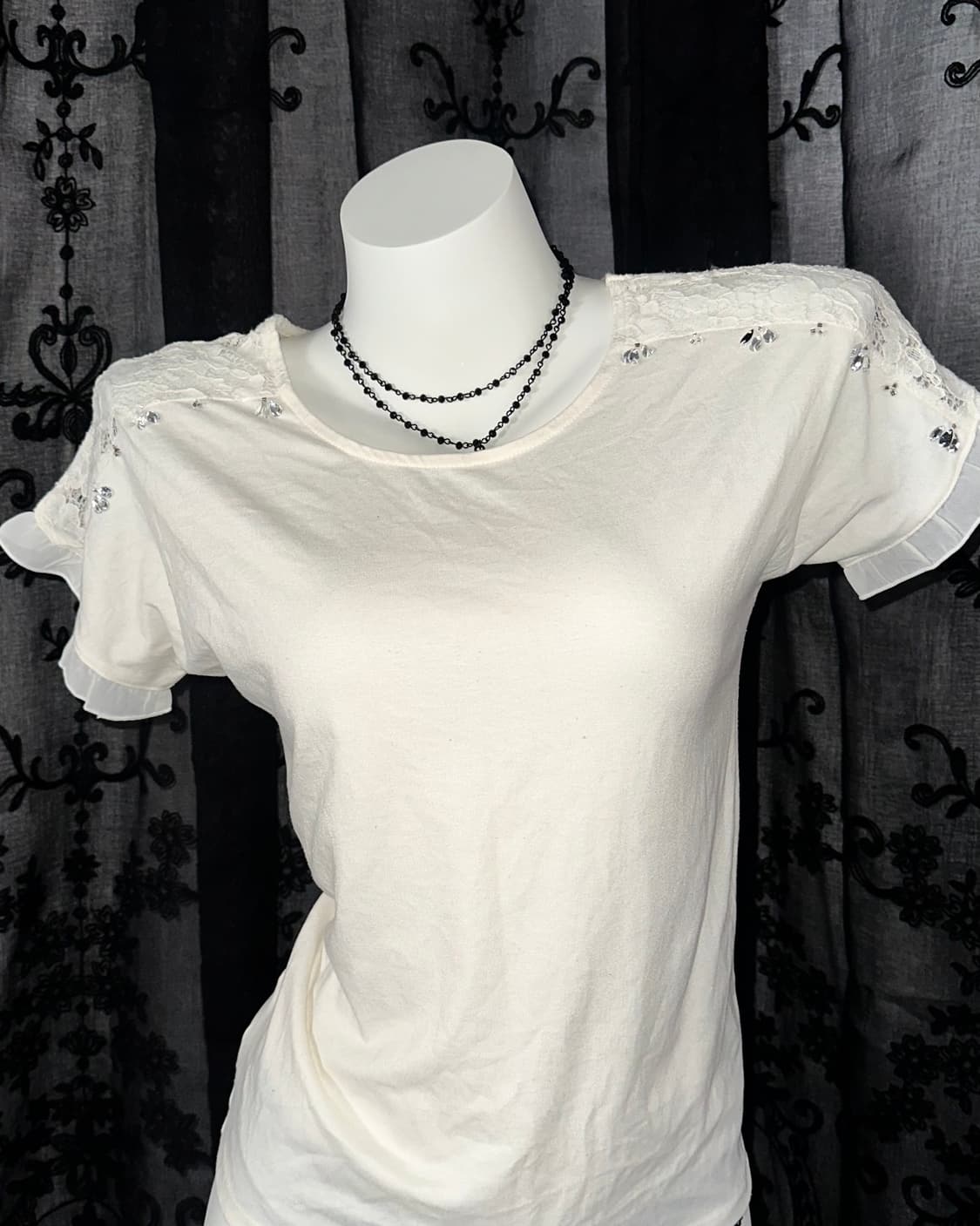 Lace Ribbon Short-Sleeved 상품이미지2