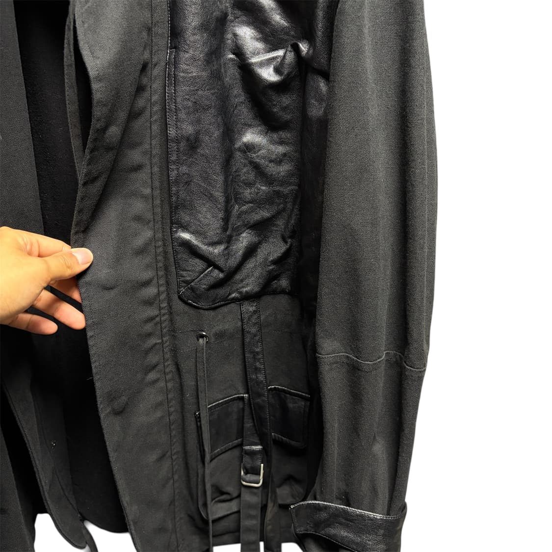 ETCE 스트랩 필드 레더 자켓 블랙  M 상품이미지4