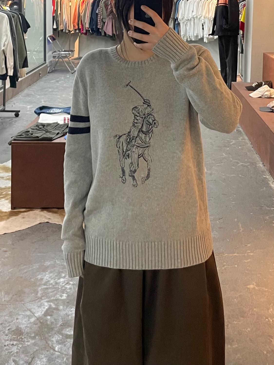 폴로 랄프로렌 빅포니 그레이 니트 H2488 상품이미지1