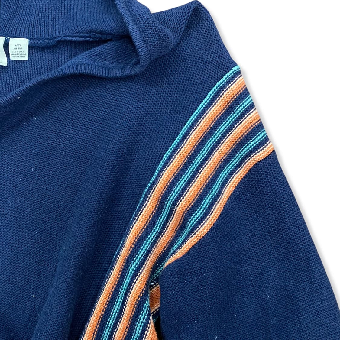 Navy Side Detail Loose-Fit Knit Hood Top 상품이미지5