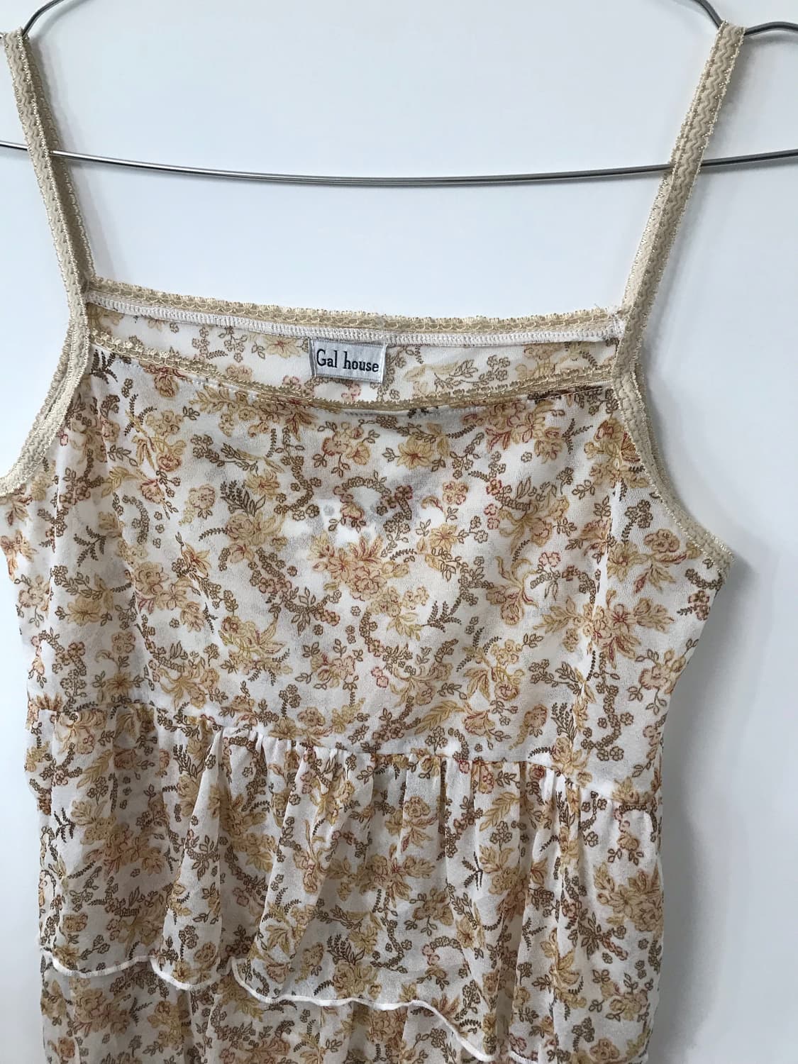 빈티지 플라워 캉캉 슬리브리스 블라우스 상품이미지3