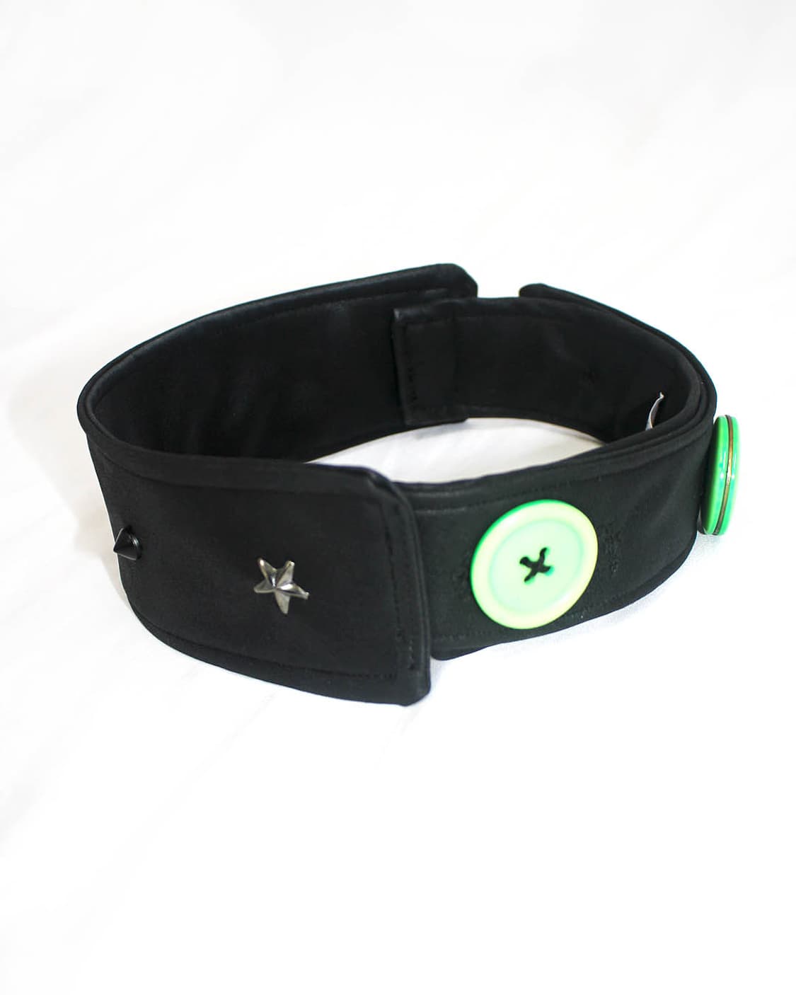 Thick leather neon-green choker+handcuff 상품이미지10