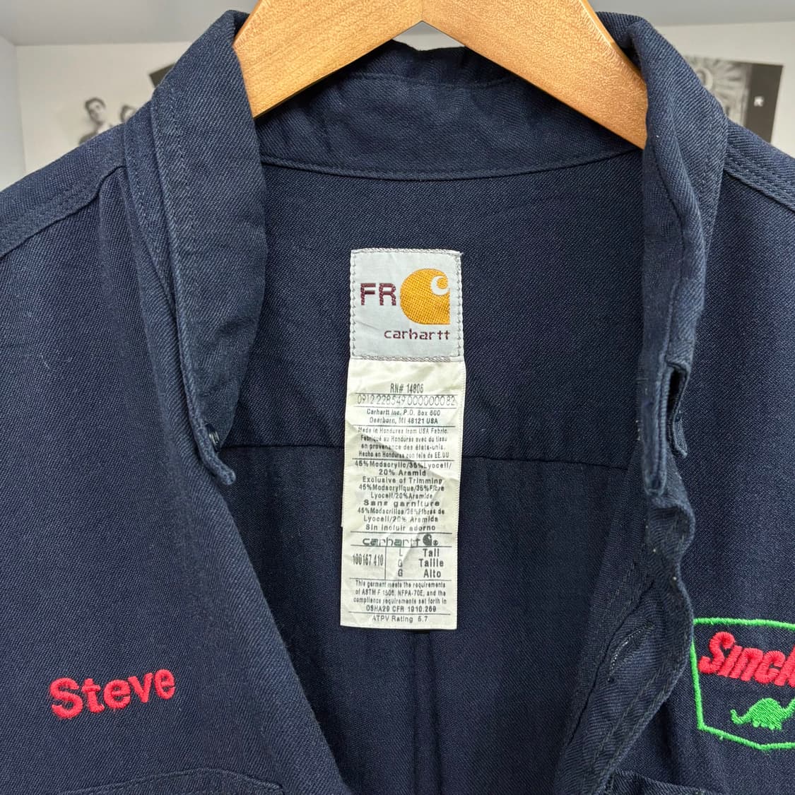 (L) 칼하트 FR 자수 디테일 워크 셔츠 made in USA 상품이미지5