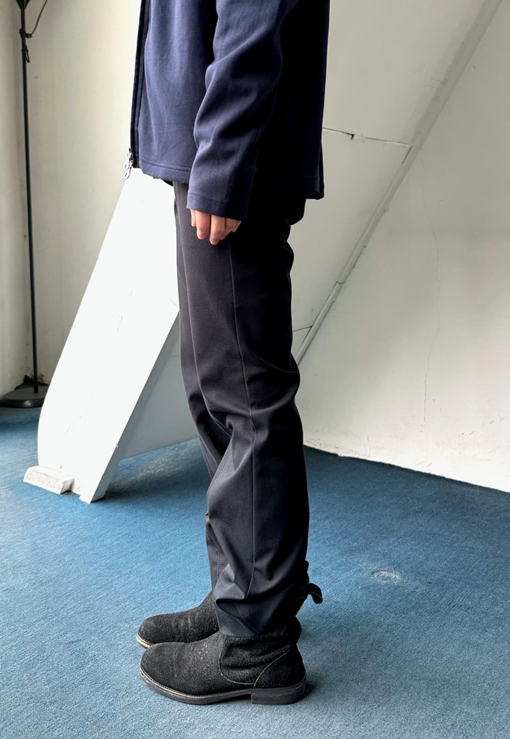 Cotton poly stretched panel trousers 상품이미지10