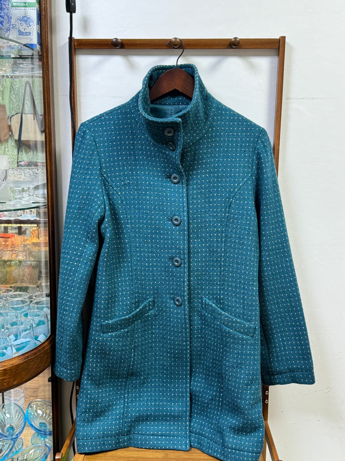 블루 도트 빈티지 코트 상품이미지2