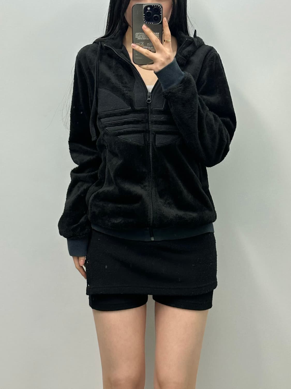 아디다스 빅로고 블랙 쉐르파 자켓 상품이미지1