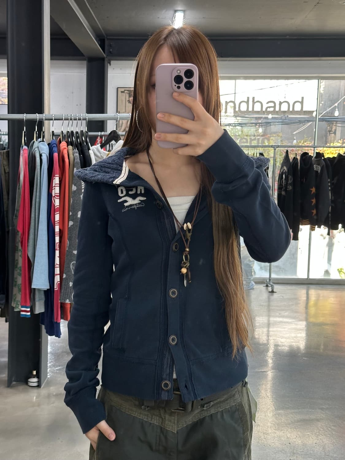 홀리스터 니트 후디드 버튼자켓 상품이미지1