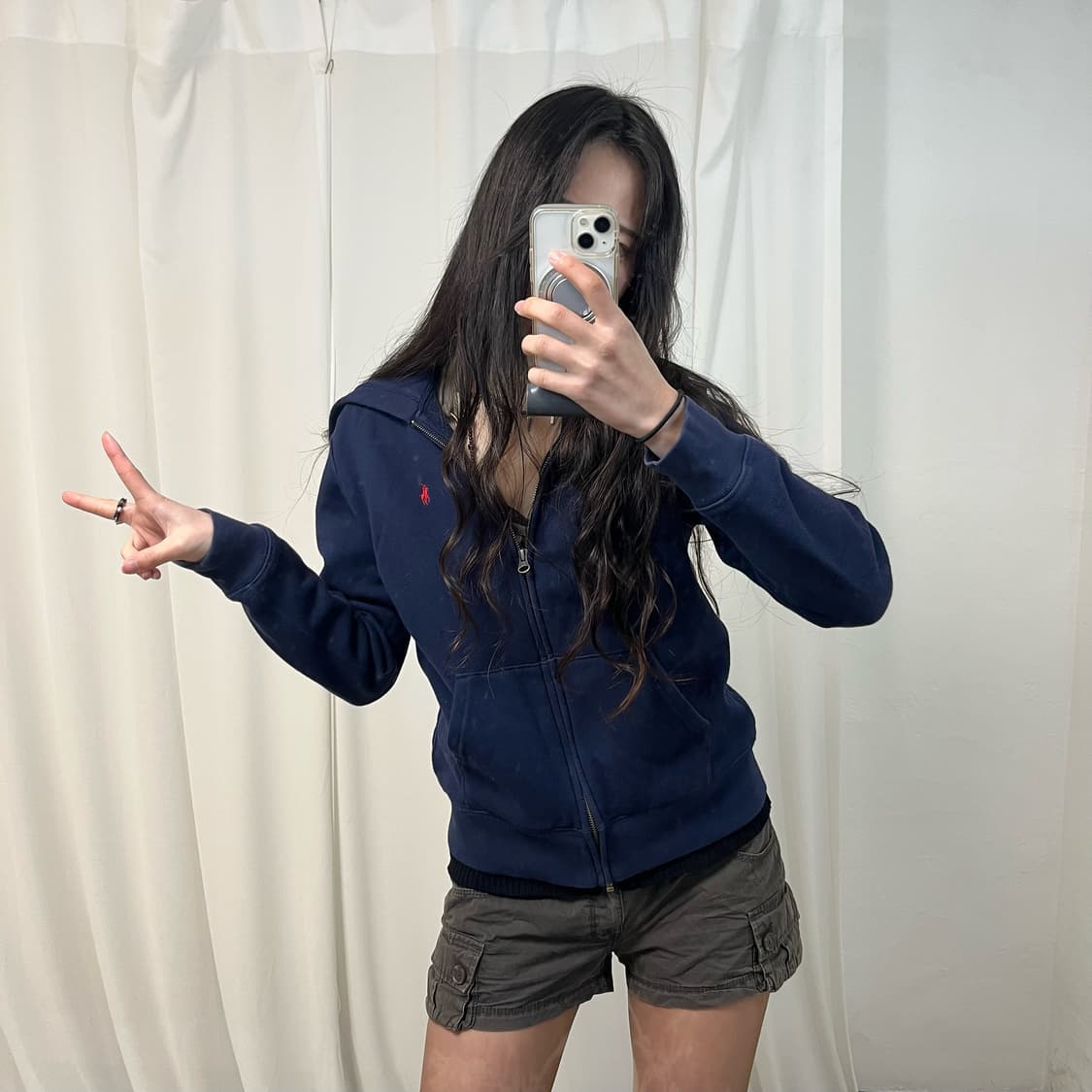 Polo Navy Zip-Up Hoodie 상품이미지2