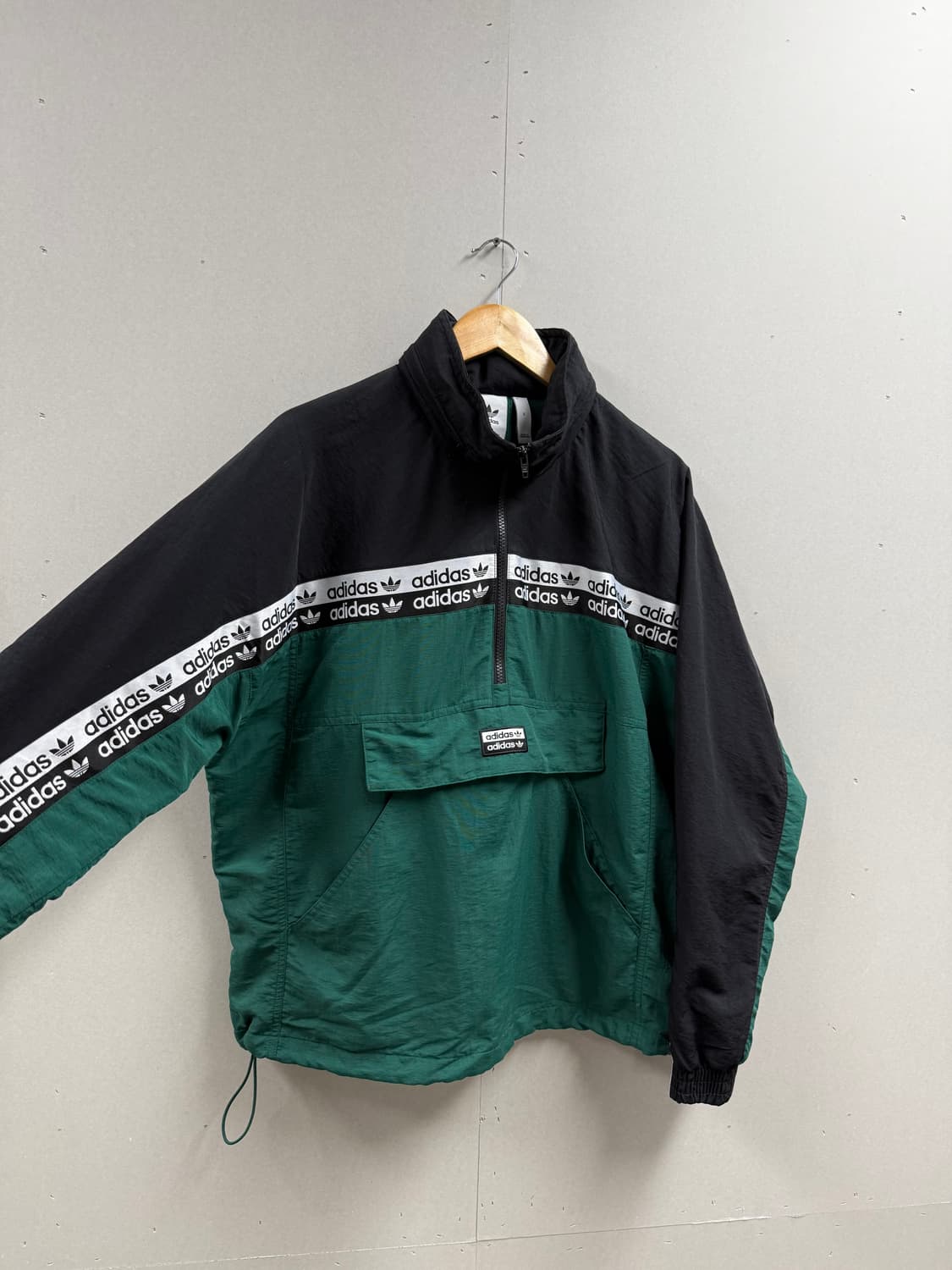 남성 S (90~95) / 아디다스 아노락 바람막이 그린/블랙 상품이미지3