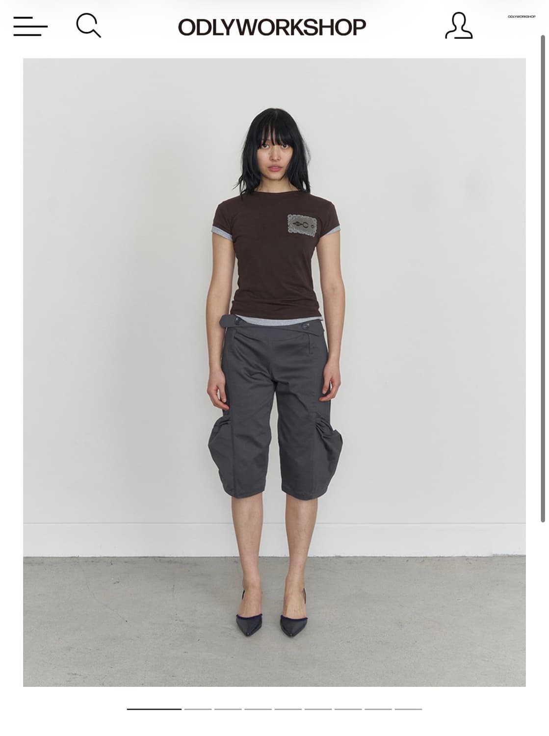 오들리워크샵 Yolk Capri Trousers, Slate 상품이미지1