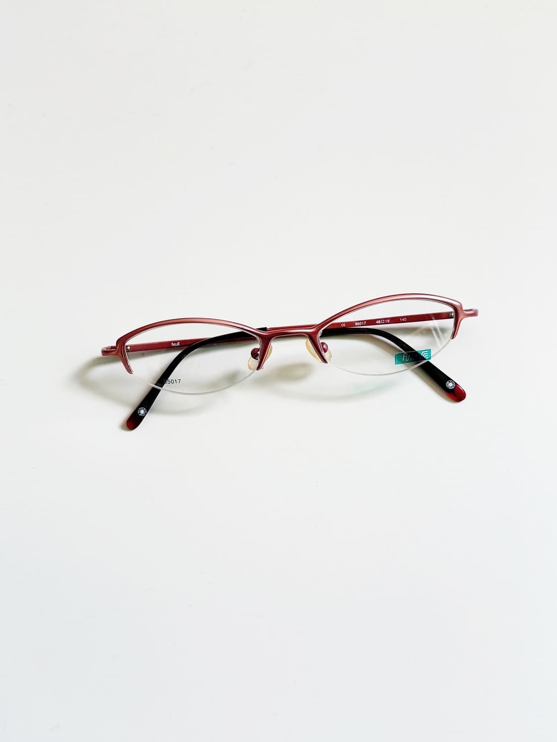 90s FUTIS 핑크 메탈 반무테 스퀘어 빈티지 안경 상품이미지2