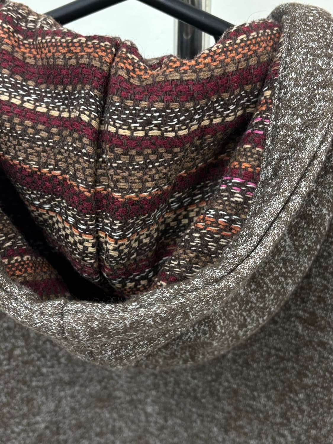 빈티지 브라운 하이넥 기모 후드 집업 상품이미지10