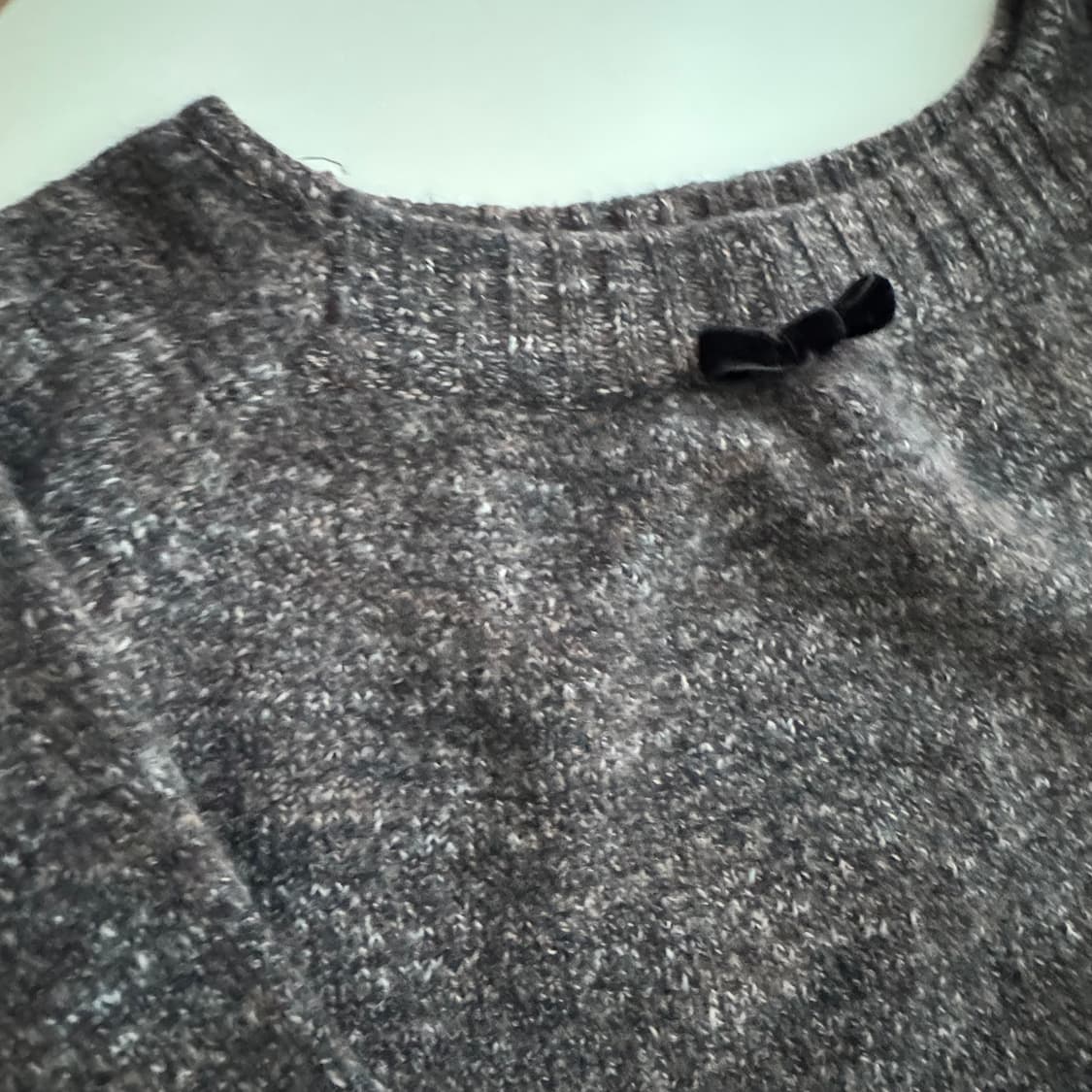 올리브데올리브 다크브라운 멜란지 리본 니트 55 상품이미지6